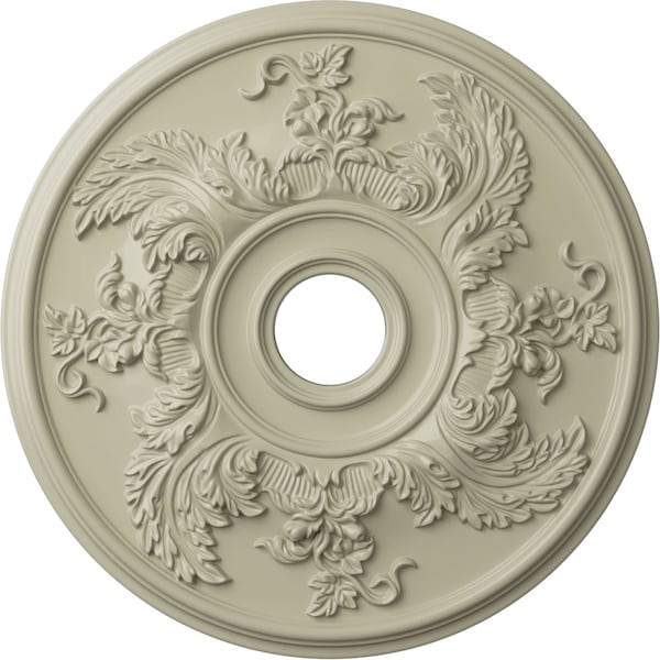 Ekena Millwork Acanthus Twist Medallion (Canopies up to 8 3/8"), 23 5/8"OD x 4 5/8"ID x 1 7/8"P, Clear Yellow CM23ACCYF - main